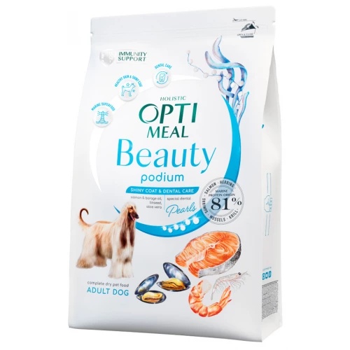 OptiMeal Dog Beauty Podium - корм ОптиМіл блискуча шерсть і догляд за зубами для собак
