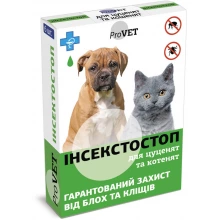 ProVet InsectoStop - капли на холку ПроВет ИнсектоСтоп от блох и клещей для щенков и котят