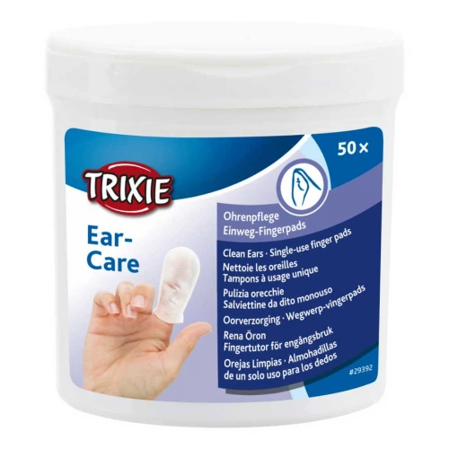 Trixie Ear-Care Single use finger pads - одноразовые салфетки Трикси на палец для ухода за ушами