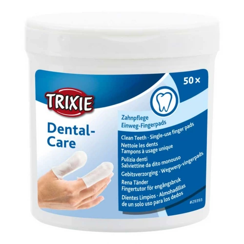 Trixie Dental-Care Single use finger pads - одноразовые салфетки Трикси на палец для ухода за зубами
