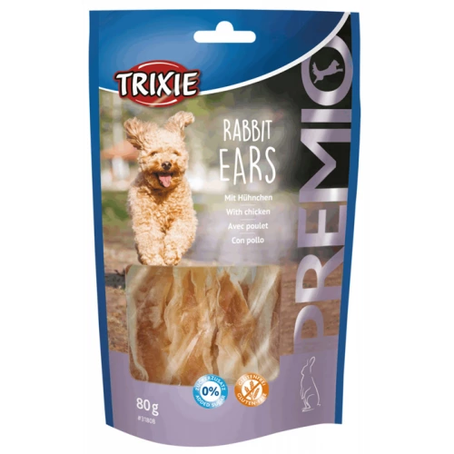 Trixie Premio Rabbit Ears - лакомство Трикси сушеные уши кролика для собак