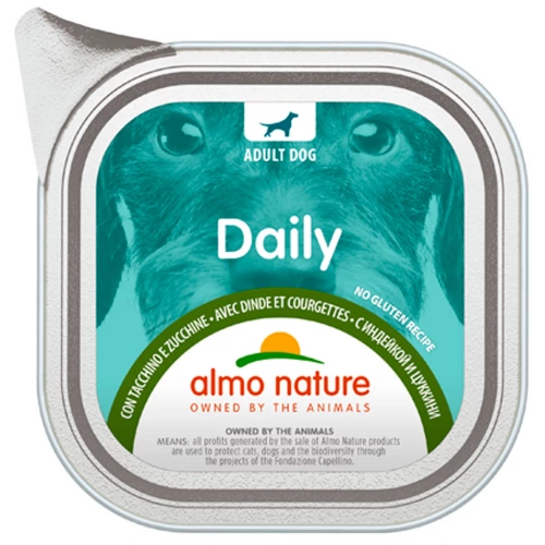 Almo Nature Daily Dog - консервы Альмо Натюр с индейкой и кабачком для собак, ламистер