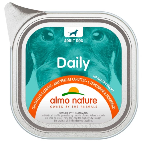 Almo Nature Daily Dog - консервы Альмо Натюр с телятиной и морковью для собак, ламистер