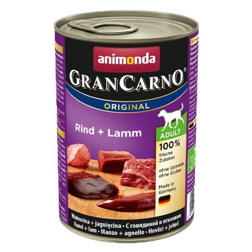 Animonda Gran Carno Adult - консерви Анімонда з яловичиною та ягням для собак