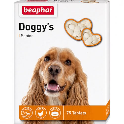 Beaphar Doggys Senior - витаминизированное лакомство Бифар для собак старше 7 лет