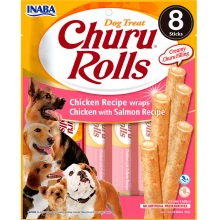 Inaba Dog Churu Rolls - мягкие палочки Инаба с курицей и лососем для собак