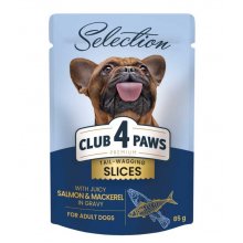 C4P Premium Selection Slices - консервы Клуб 4 Лапы кусочки с лососем и макрелью в соусе для собак