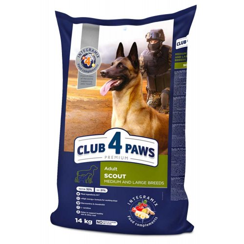 C4P Premium Scout - корм Клуб 4 Лапы Скаут для собак с повышенной физической активностью
