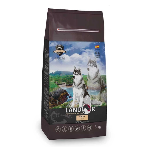 Landor Dog All Breed Fish - сухий корм Ландор з рибою та рисом для собак всіх порід