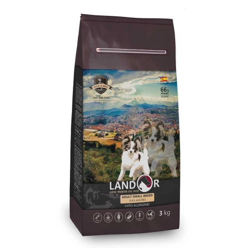 Landor Dog Small Breed Duck - сухой корм Ландор с уткой и рисом для собак мелких пород