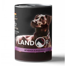 Landor Dog All Breed - консервы Ландор с ягненком и индейкой для собак всех пород