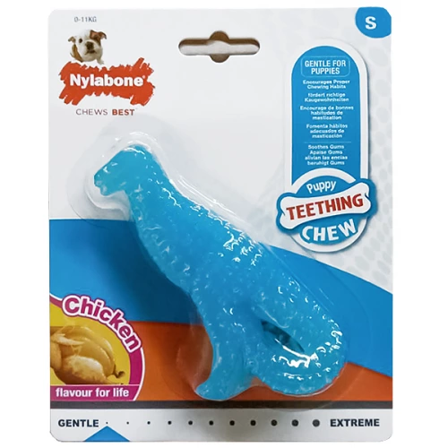 Nylabone Puppy Chew Dinosaur - игрушка жевательная Нилабон Динозавр со вкусом курицы для щенков