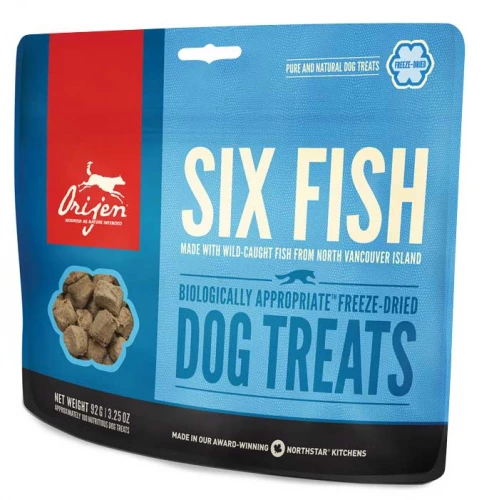 Orijen Six Fish Dog Treats - лакомство Ориджен с рыбой для собак
