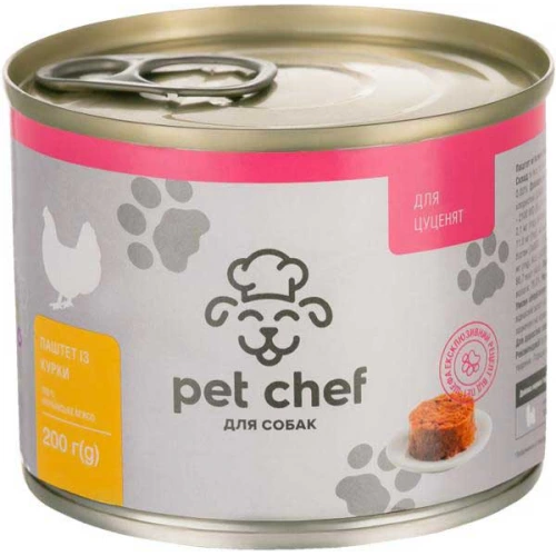 Pet Chef - консерви Пет Шеф м'ясний паштет із курки для цуценят