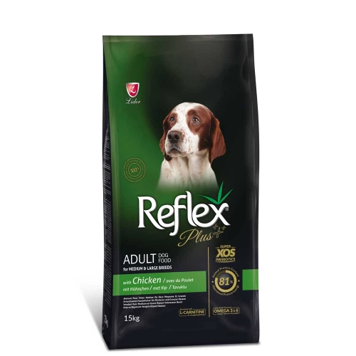 Reflex Plus Dog - сухой корм Рефлекс Плюс с курицей для собак средних и крупных пород
