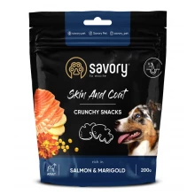 Savory Dog Crunchy Snacks - хрустящие лакомства Сейвори с лососем и бархатцами для собак