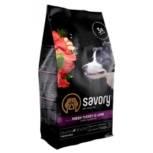 Savory Dog Medium Breed - сухий корм Сейворі з м'ясом індички та ягня для собак середніх порід