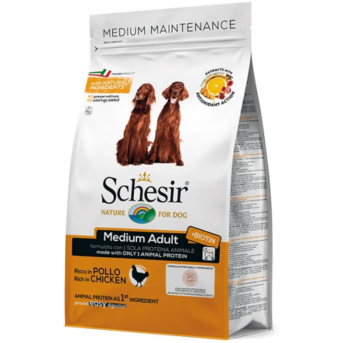 Schesir Dog Medium Adult Chicken - сухой корм Шезир с курицей для собак средних пород