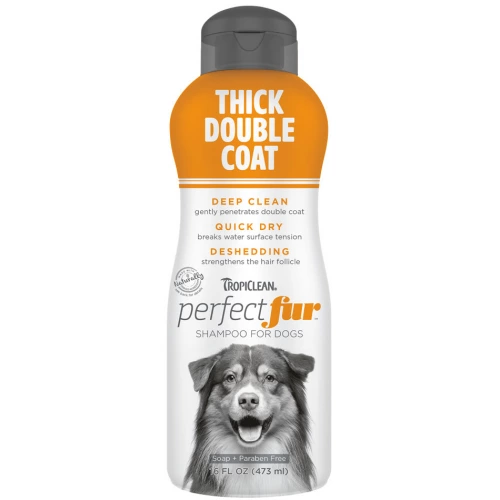 TropiClean Perfect Fur Thick Double Coat - шампунь Тропиклин для собак с густой шерстью