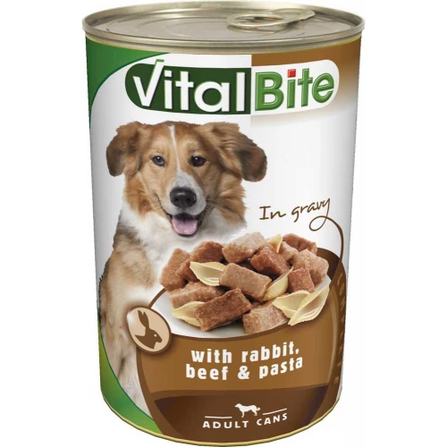VitalBite - консервы ВиталБит с кроликом, говядиной и макаронами для собак