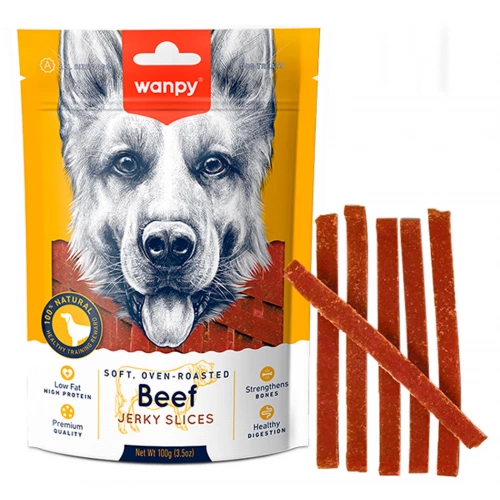 Wanpy Beef Jerky Slices - лакомство Ванпи полоски с вяленой говядиной для собак