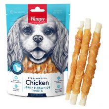 Wanpy Chicken Jerky and Rawhide Twists - лакомство Ванпи палочка с вяленой курицей для собак