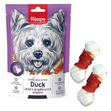 Wanpy Duck Jerky and Rawhide Wraps - ласощі Ванпі кістка з вузлами та в'яленою качкою для собак