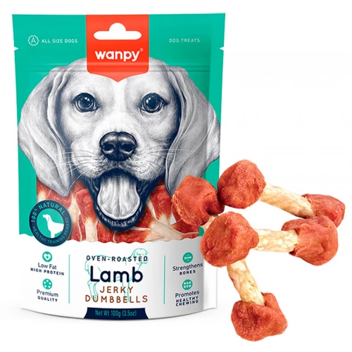 Wanpy Soft Lamb Jerky Dumbbells - ласощі Ванпі кістка-гантель із в'яленим м'ясом ягняти для собак