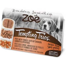 Zoe Tempting Trions - паштет Зои из индейки с кусочками курицы, моркови и картофеля для собак