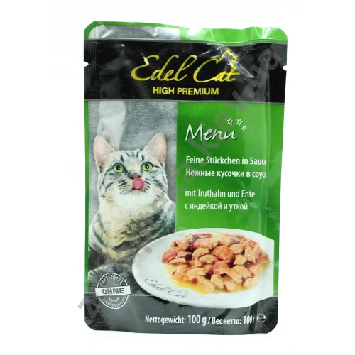 Edel Cat - паучи Едель, ніжні шматочки в соусі, з індичкою і качкою