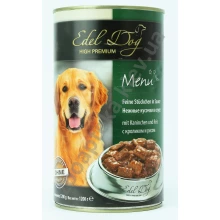 Edel Dog - консервы для собак Эдель, нежные кусочки в соусе, с кроликом и рисом