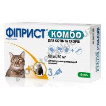 KRKA Fiprist Combo - краплі від бліх і кліщів КРКА Фіприст Комбо для кішок