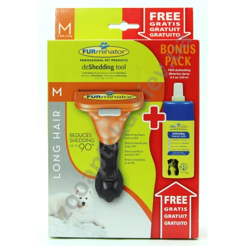 Furminator Long Hair M Bonus Pack - Фурмінатор для довгошерстих кішок середніх розмірів і спрей