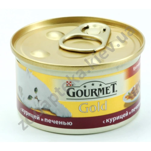 Gourmet Gold - корм Гурмет Голд кусочки в подливке с курицей и печенью для кошек