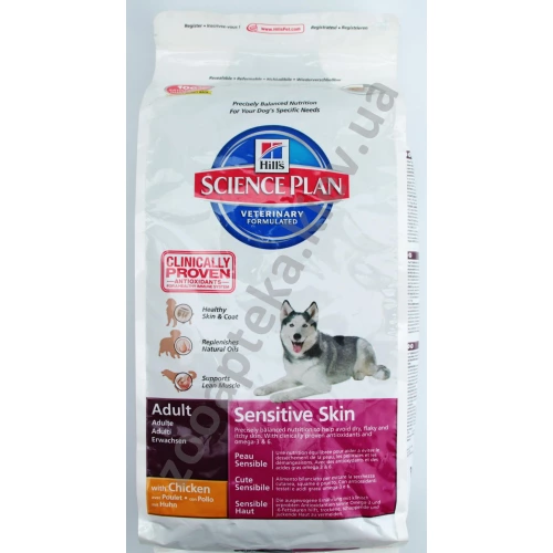 Hills Science Plan Canine Sensitive Skin Adult - корм Хилс для взрослых собак, с курицей
