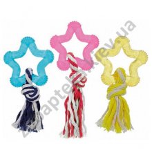 Karlie-Flamingo Good4Fun Star With Rope - игрушка из латекса с веревкой Карли-Фламинго для собак