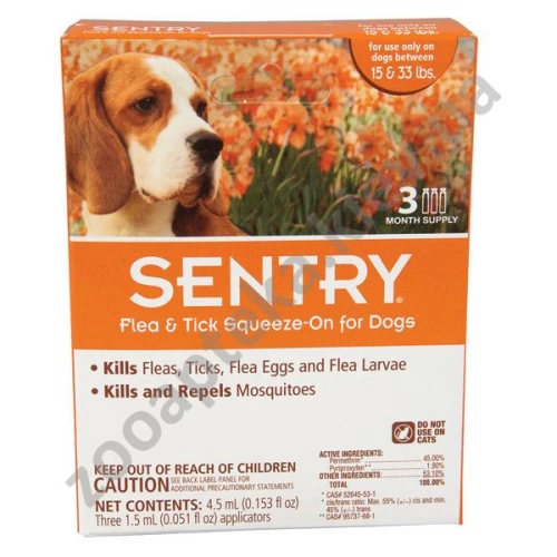 Sentry - капли от блох, клещей и комаров Сентри для собак