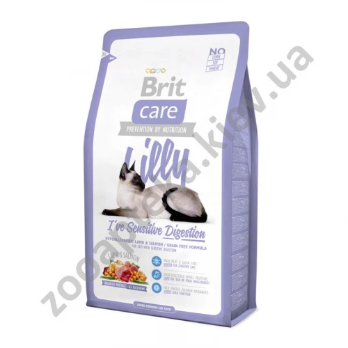 Brit Care Lilly Sensitive - корм Брит с ягненком и лососем для кошек с чувствительным пищеварением