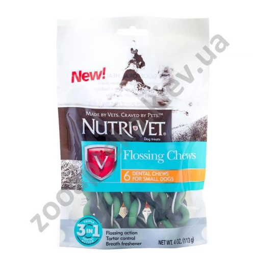 Nutri-Vet Flossing Chews - лакомства Нутри-Вет для чистки зубов собак мелких пород