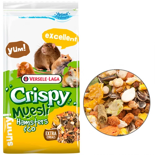 Versele-Laga Crispy Muesli Hamster - корм Версель-Лага для хом'яків, пацюків, мишей і піщанок