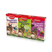 Sanal 3-Pack Drops - мультивитаминные лакомства Санал 3 х 45 г Йогурт, Салат, Лесная ягода