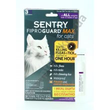 Sentry FiproGuard Max - капли от блох, клещей и комаров Сентри для кошек