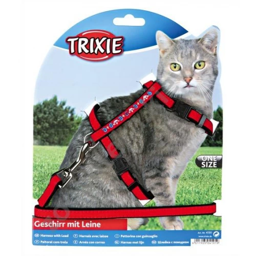 Trixie - Тріксі шлейка вельвет з вишивкою для кішки