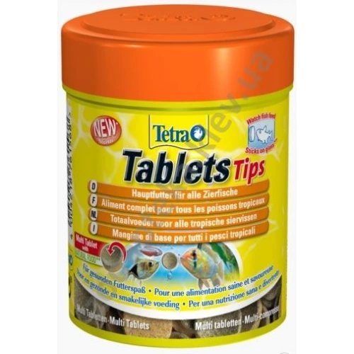 Tetra Tablets Tips - корм Тетра в виде таблеток для тропических видов рыб